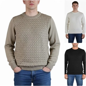 Herren Winter Pullover Wolle Zopfpullover Rundhals Pulli L XL - Bild 1 von 30