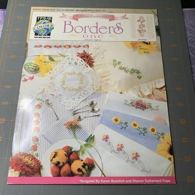 Leisure Arts Ribbon Embroidery Pattern Borders One Craft True Colors Flowers - Image 1 of 3