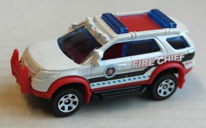 Matchbox Ford Explorer weiß/rot Fire Chief Feuerwehr MBX SUV Auto Car Mattel - Picture 1 of 4