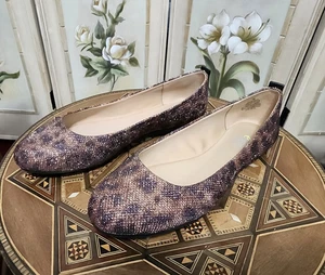 Damen e360 EasySpirit Metallic Tiermotiv Ballerinas – Größe 7 - Bild 1 von 7
