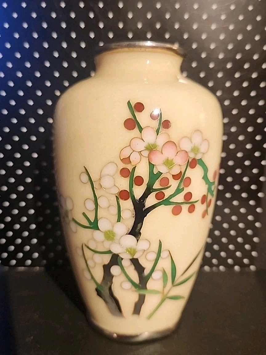 多色景泰蓝1900-1940 年日本花瓶| eBay