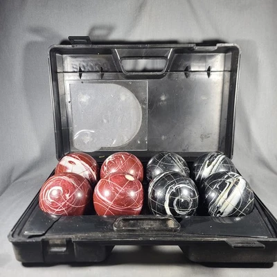 Vintage Sportcraft Bocce Ball Set w/Case Lawn Games 8 Ball No Jack Italy - Image 1 of 4