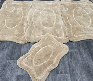 ROMANY GYPSY WASHABLE GERMAN MATS 30MM 70x110CM SET OF 4 RUGS BEIGE/WHITE 2025 - Picture 1 of 7