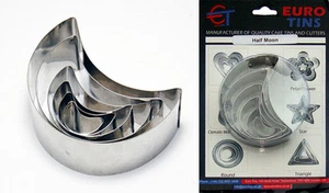 Halbmondform Stahl Keks Kuchenschneider 1"" tief 6er Set - von EUROTINS - Bild 1 von 2