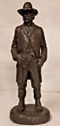 Vtg Michael Garman Hand Painted Western Art Statue: Cowboy Preacher Man Signed