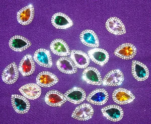 multi colour clear sew On Jewel 18mm GEM CRYSTAL RHINESTONE trim Bead - Picture 1 of 1