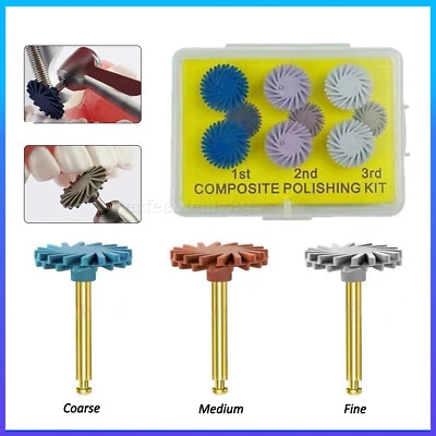 Kit de pulido dental compuesto disco de resina espiral pulido rueda diamante RA 2,35 mm Foto 1 de 4