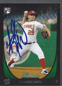 Los Angeles Angels YUNESKY MAYA Signed Card