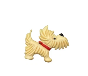ancienne broche en bakelite chien style fox terrier ivoire 4x3,5 cm env - Picture 1 of 3