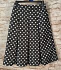NEW Halogen Nordstrom Black & White Polka Dot A-Line Pleated Skirt ~ Size 0