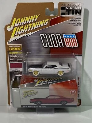 Raro 1970 Plymouth AAR Cuda caja de hojalata White Lightning JLCT005 Foto 1 de 4