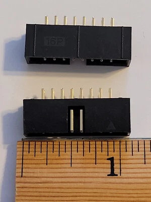 10 pcs 16 Pin Straight Male Shrouded Box Header IDC Connector - Image 1 of 4