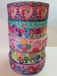 5 Yards 7/8" & 1" Mix Lot Grosgrain Ribbon Hair Bow Supplies. - Picture 1 of 1