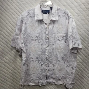 Nat Nast Mens XL Off White 100% Linen Button Front Shirt - Picture 1 of 7