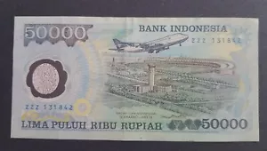 INDONESIA 50000 RUPIAH P-134 1993 Solid Prefi ZZZ Commemorative POLYMER Circulat - Picture 1 of 2