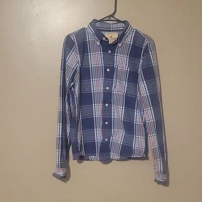 Camisa Hollister Abotonada Manga Larga A Cuadros Multicolor Niños Talla Mediana Foto 1 de 3