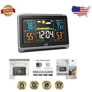 Stylish Wireless Indoor Outdoor Weather Station with Atomic Clock & Forecast - Picture 1 of 13