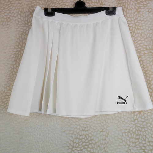 Gonna sportiva donna Puma bianca tennis plissettata taglia grande bianca mini lunghezza logo