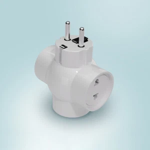 EU To 3 Socket Adapter Power Socket 2Pin Plug Extension Converter Adaptor - Photo 1/5