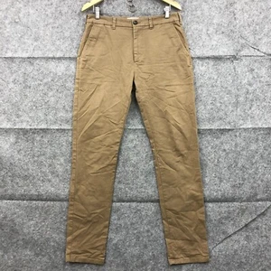 Marks and Spencer Pants Mens 32 Slim Fit Brown Chino 32x33 Cotton Pockets 13709 - Picture 1 of 12