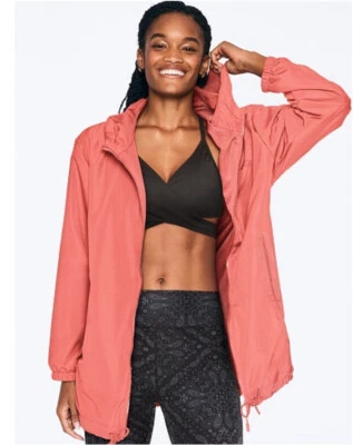 Розовый от Victoria Secret длинный полный молнии Anorak куртка в розовый персик размер M/L новый с Ярлыками - Изображение 1 из 4