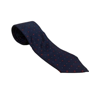 Corbata Christian Dior Azul Marino Patrón Geométrico Seda Diseñador Formal Usada en Excelente Condición - Imagen 1 de 4