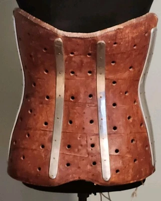 Late 19th Century Leather Back Brace Corset  - Image 1 of 4