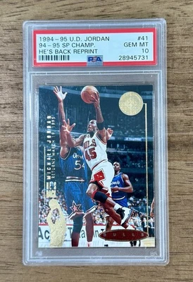 Campeonato SP 1994-95 MICHAEL JORDAN #41 HE'S BACK PSA 10 RARO Low Pop Bulls Foto 1 de 2
