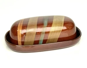 Vintage-Sango Avanti Braun 4722 Steinzeug Butterdose mit Deckel 7,5” x 4” Japan - Bild 1 von 20