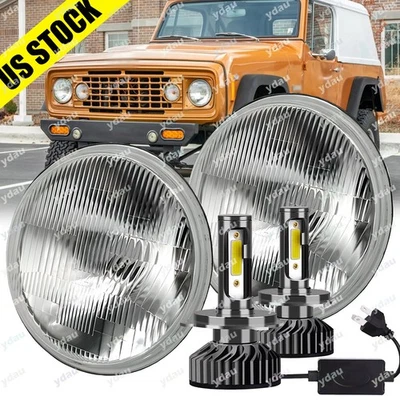 Par de faros LED redondos de 7 pulgadas haz alto/bajo para Jeep Commando 1966-1973 Foto 1 de 4