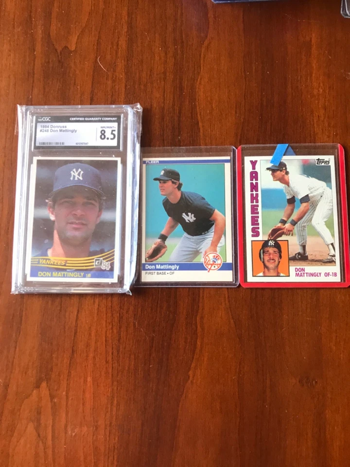 Don Mattingly 3 card Rookie Lot.Graded CGC 8.5 Donruss,Mint+ Topps,Mint+Fleer!! - Image 1 of 4