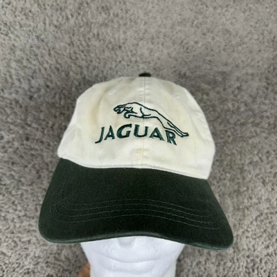 复古捷豹帽带背面白色绿色刺绣皮革表带男式 90 年代 — 第 1/4 张图片