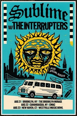 SUBLIME | THE INTERRUPTERS NYC Tour 2025 Ltd Ed RARE Poster! Punk Rock Reggae - Image 1 of 2