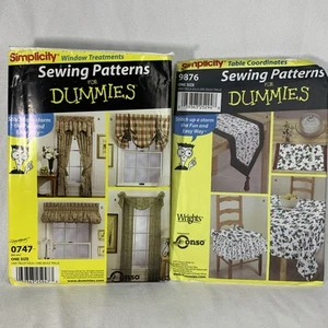 2 Simplicity Pattern 9876 & 0747 Sewing For Dummies Home Decor UN FF - Picture 1 of 5