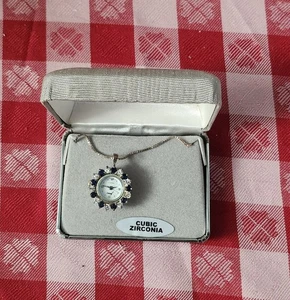 Neu Jasco Sterlingsilber/Kubik Z Anhänger Uhr Halskette - 30" italienische Kette - Bild 1 von 9