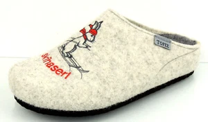 TOFEE Damen Pantoffel Hausschuh WOLLFILZ wollweiß "SKIHASERL"
