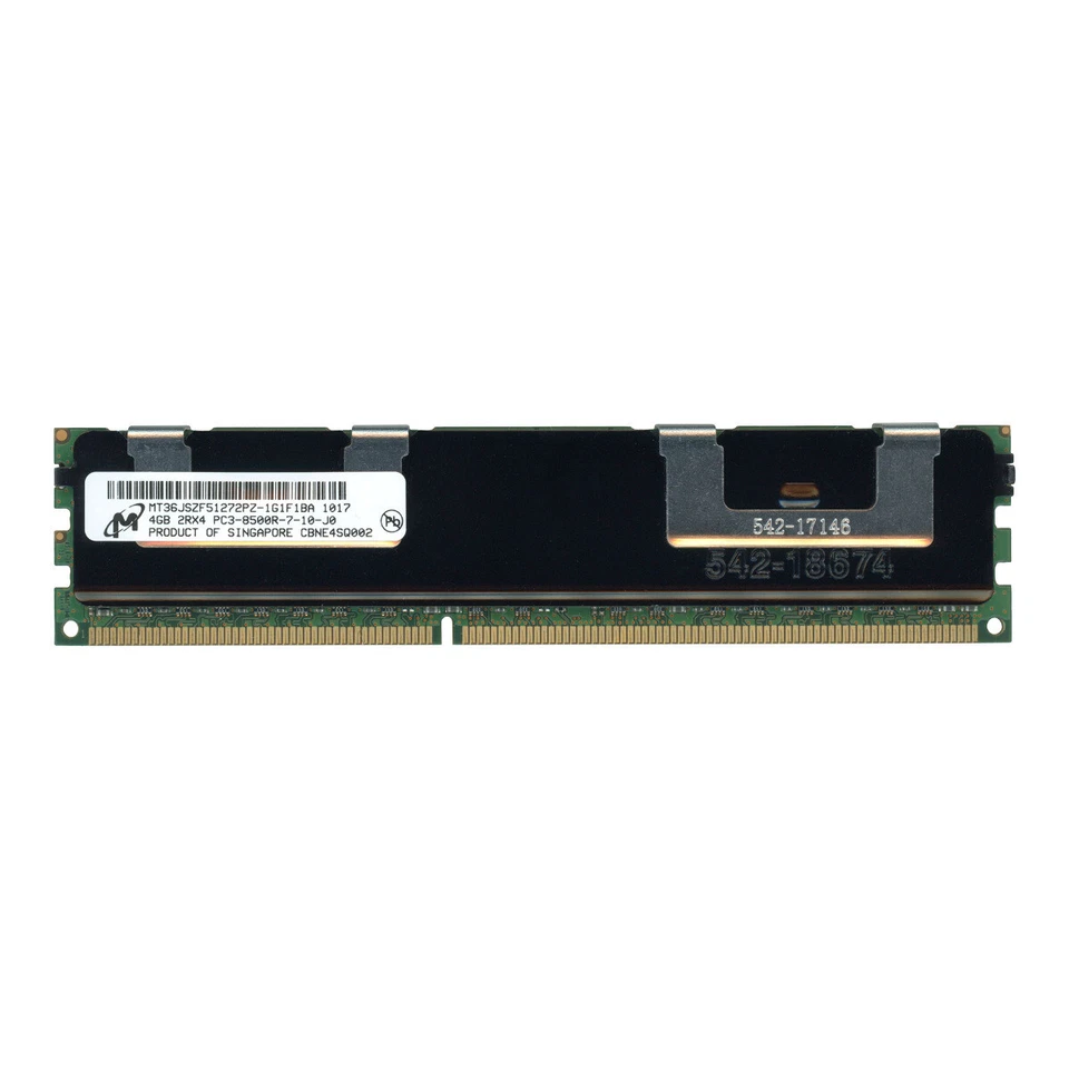 Server RAM Module MICRON MT36JSZF51272PZ-1G1F1BA 4GB DDR3 REG ECC 1066MHz - Image 1 of 1