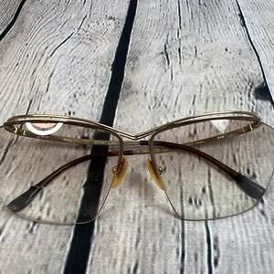 Vintage Logo Paris 130 Gold Metall Halbfelge Sonnenbrille Paris Frankreich - Bild 1 von 6