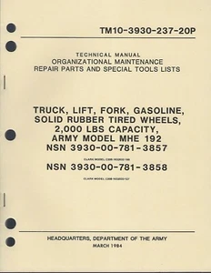 Historical book for Forklift 2000 lbs Capacity, Army Model MHE-192, Repair Parts - Picture 1 of 1