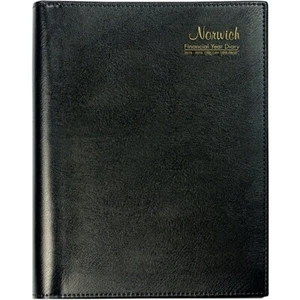 NORWICH SPIRAL BOUND FINANCIAL YEAR DIARY A5 DAY TO PAGE BLACK (2024-2025) - Picture 1 of 1
