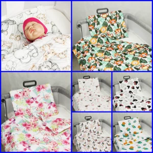 2pc BEDDING SET for bedside crib QUILT PILLOW filled BED SET CRIB baby infant - Picture 1 of 31