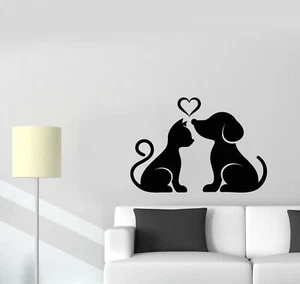 Vinyl Wall Decal Cat And Dog Pet Home Animals Love Stickers (3486ig) - Picture 1 of 3