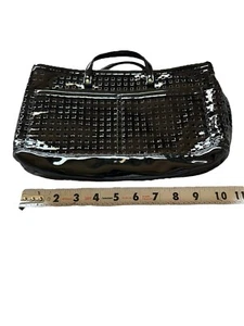 Rootote Fun Outing Handbag Tote Shiny Black Gold Hardware Accent Beautiful!! - Picture 1 of 10