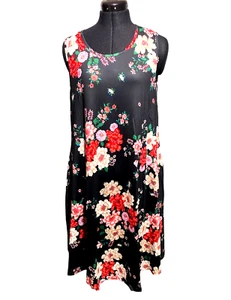 Enmain Dress Women Medium Casual Flowers In Seam Pockets Size M - Picture 1 of 13