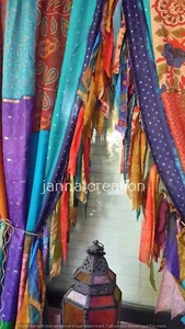 Boho Curtain Gypsy Curtain Window Curtains Indian Patchwork Multi Curtains Drape - Picture 1 of 10