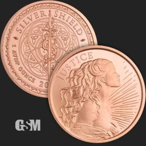 2022 Justice COPPER 1 Ounce Round (Silver Shield Series) - Picture 1 of 1