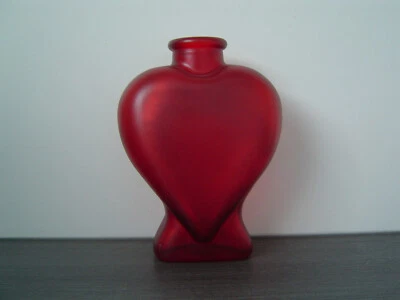Herz Vase aus Glas - rot - matt - 15 cm hoch - Bild 1 von 4