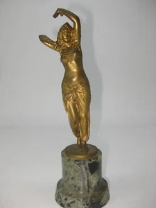 ANTIGUA Escultura de Bronce Dorado Mujer Bailarina Escultura por José Dunach 1900s - Imagen 1 de 6