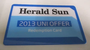 Herald Sun - Newspaper - Redemption Card - University Offer - Victoria - 2013 - Picture 1 of 4