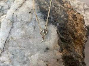 Ciondolo Iniziali Albero della Vita Clogau Oro Giallo e Rosa 9ct - Lettera P Raro 18" - Foto 1 di 6